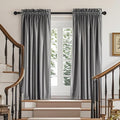PRIMROSE Grey Velvet Blackout Curtains 63 inch for Living Room