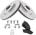 TRQ Front Brake Pad & Coated Rotor Kit Premium Ceramic for Nissan