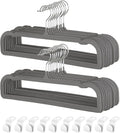 Velvet Pants Hangers with Non Slip Bar 20 Pack - Slim Space Saving
