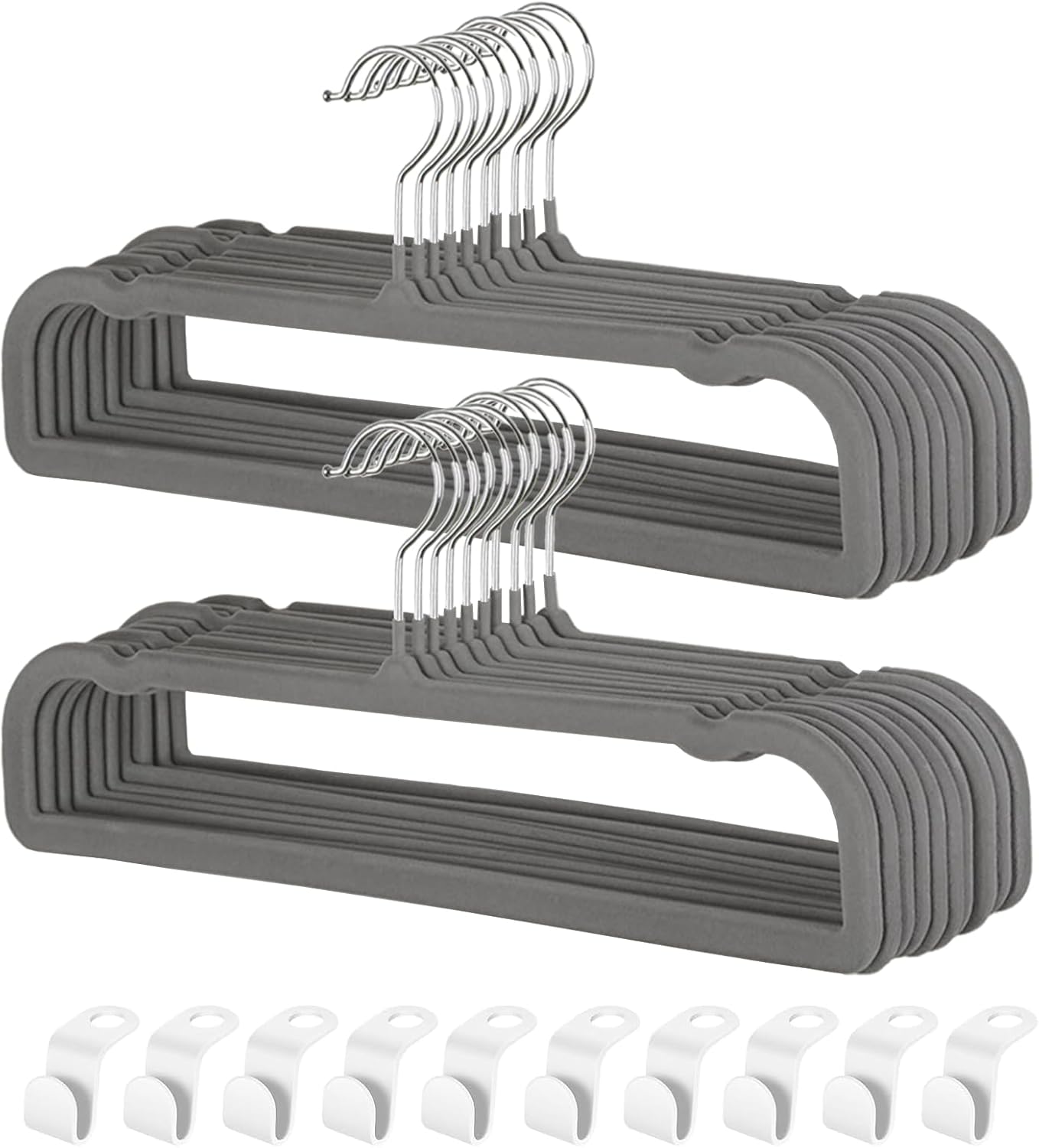 Velvet Pants Hangers with Non Slip Bar for Closet Organization