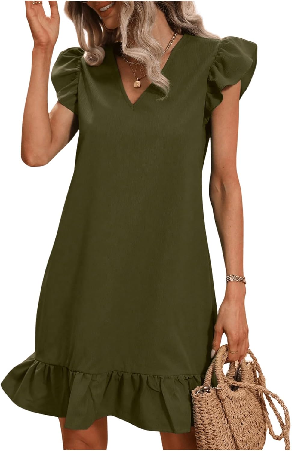 SOLY HUX Summer Dresses for Women with Ruffle Hem Design