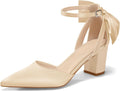 Coutgo Womens Chunky Heels Ankle Strap D'Orsay Pumps - Stable Low Heel