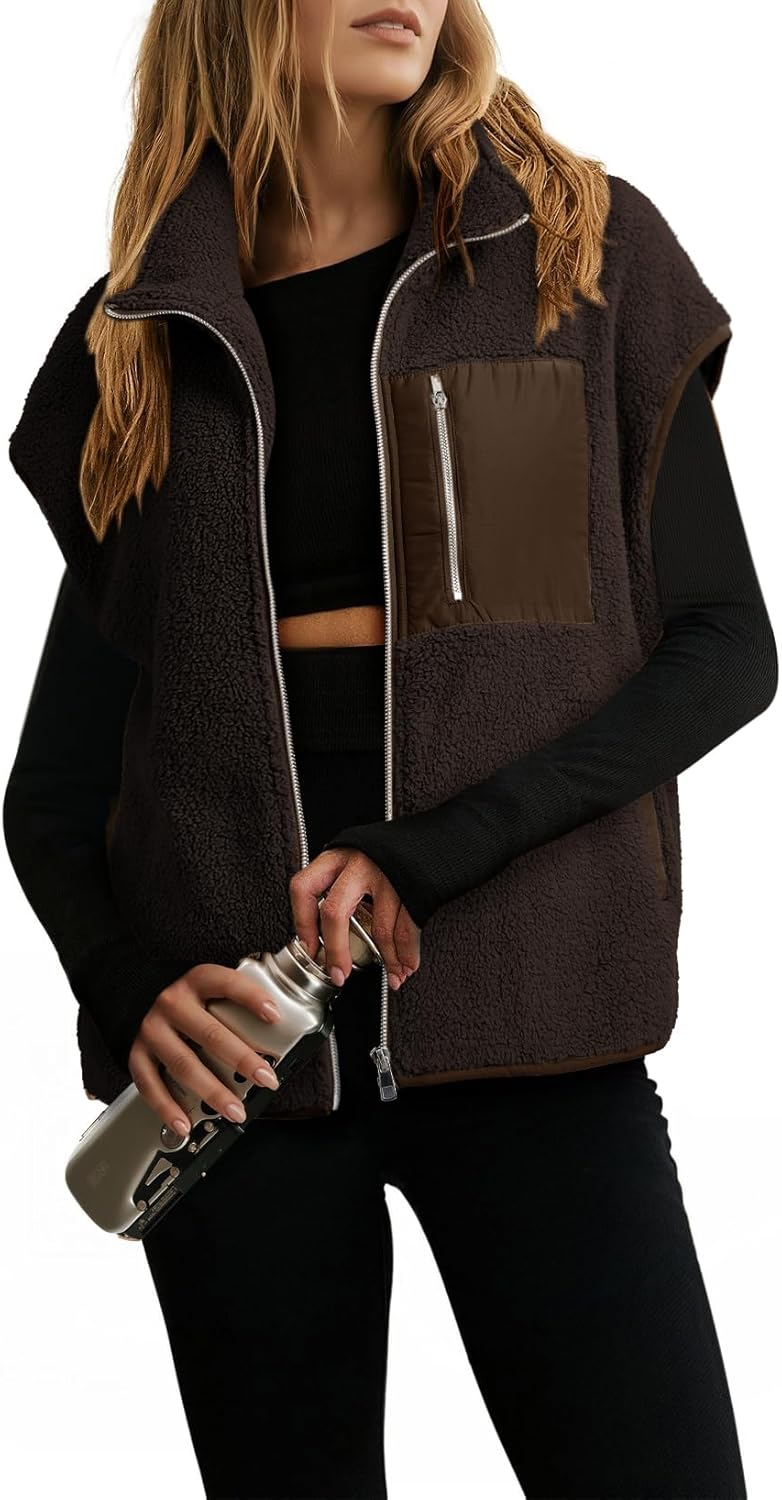 Dokotoo Womens Fleece Jacket Vest for Cozy Fall and Winter Wear