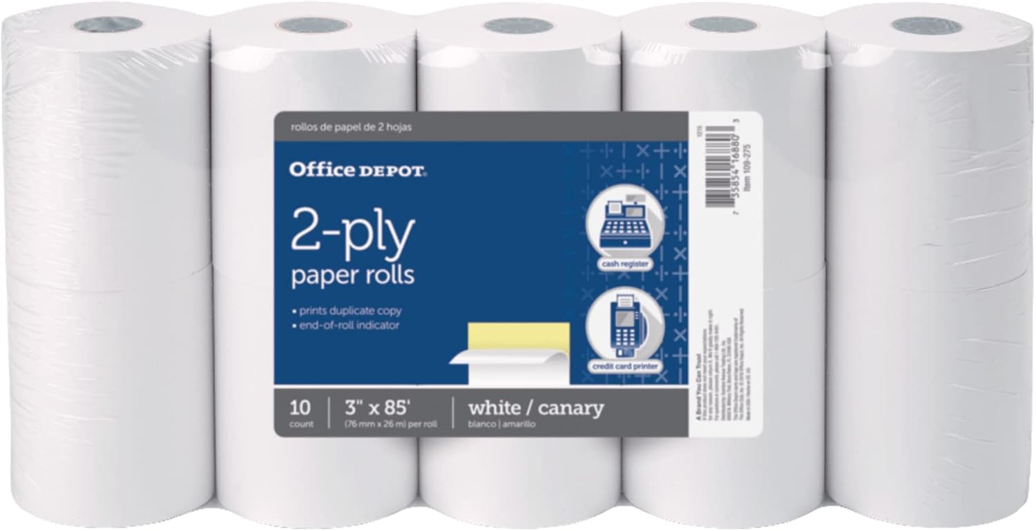 Office Depot 2-Ply Paper Rolls - 10 Pack, Long-lasting Quality