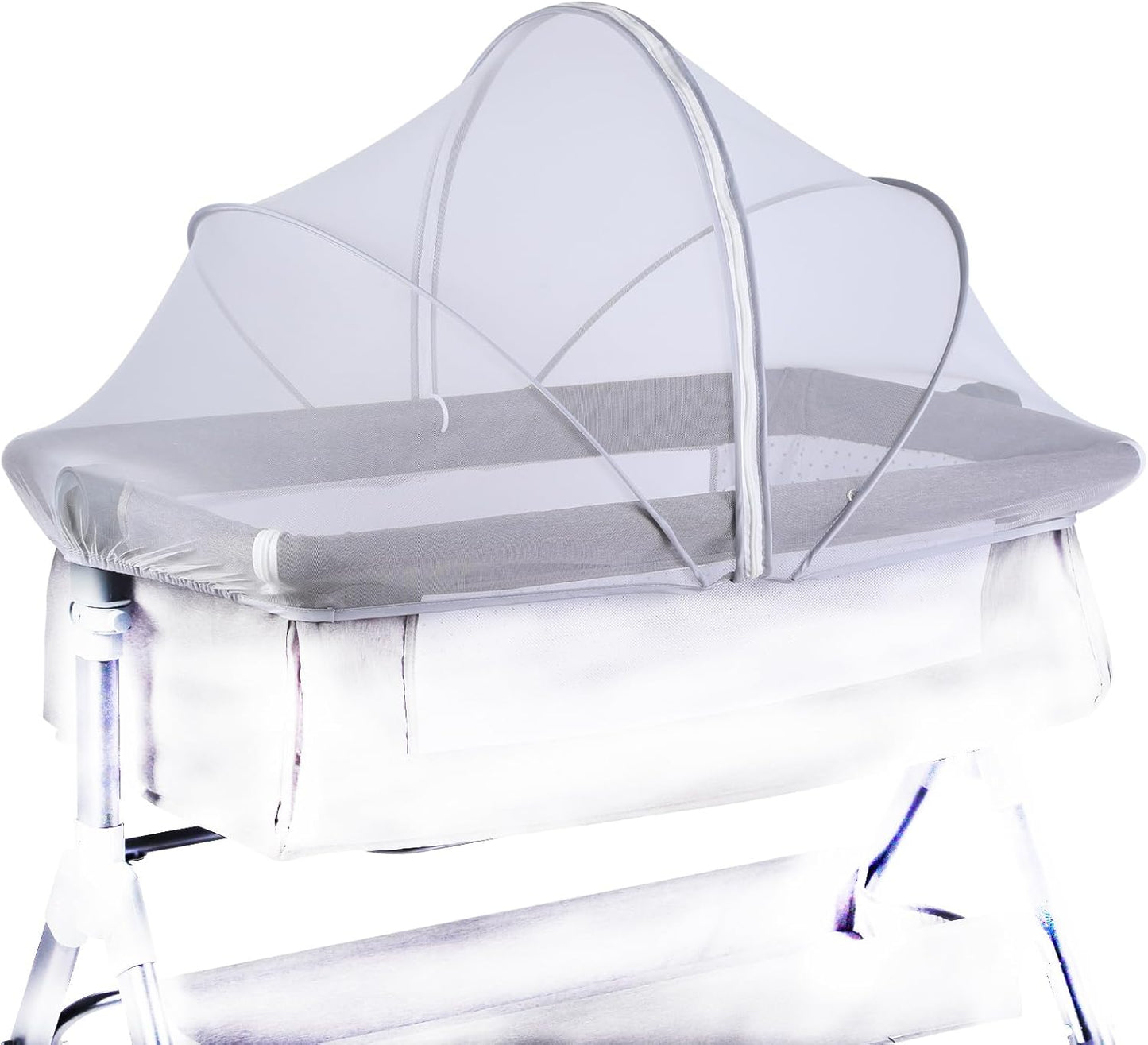 2-Way Zipper Bassinet Cover with Mosquito Net - Protect Baby!