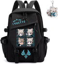 Genshin Impact Backpack Black-Lynette - Kawaii Unisex 16.5in Rucksack