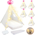 6 Pack Sleepovers Teepee Tent for Kids Bulk - Complete Party Set