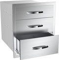 Outdoor Kitchen Drawers 14in x 21in x 23in Flush Mount Triple Access