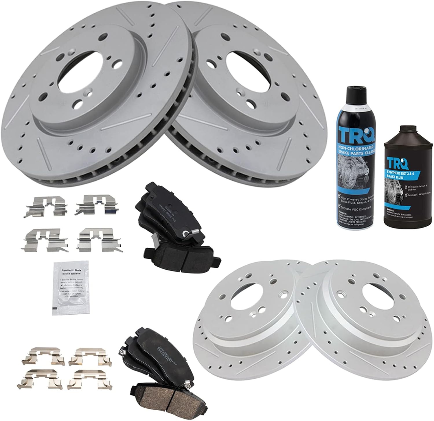 TRQ Performance Brake Pad & Rotor Kit for Honda Odyssey 2005-2010