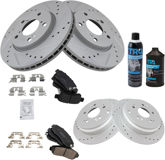 TRQ Performance Brake Pad & Rotor Kit for Honda Odyssey 2005-2010
