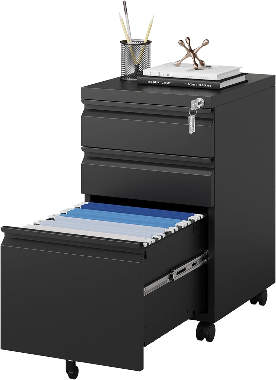 Lockable Rolling File Cabinet - Organize With Ease