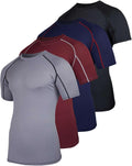 Men's Short Sleeve Compression T-Shirt 4 Pack - Slimming Athletic Base