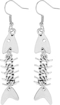Fish Bone Grunge Earrings for Women - Detailed Fishbone Dangle