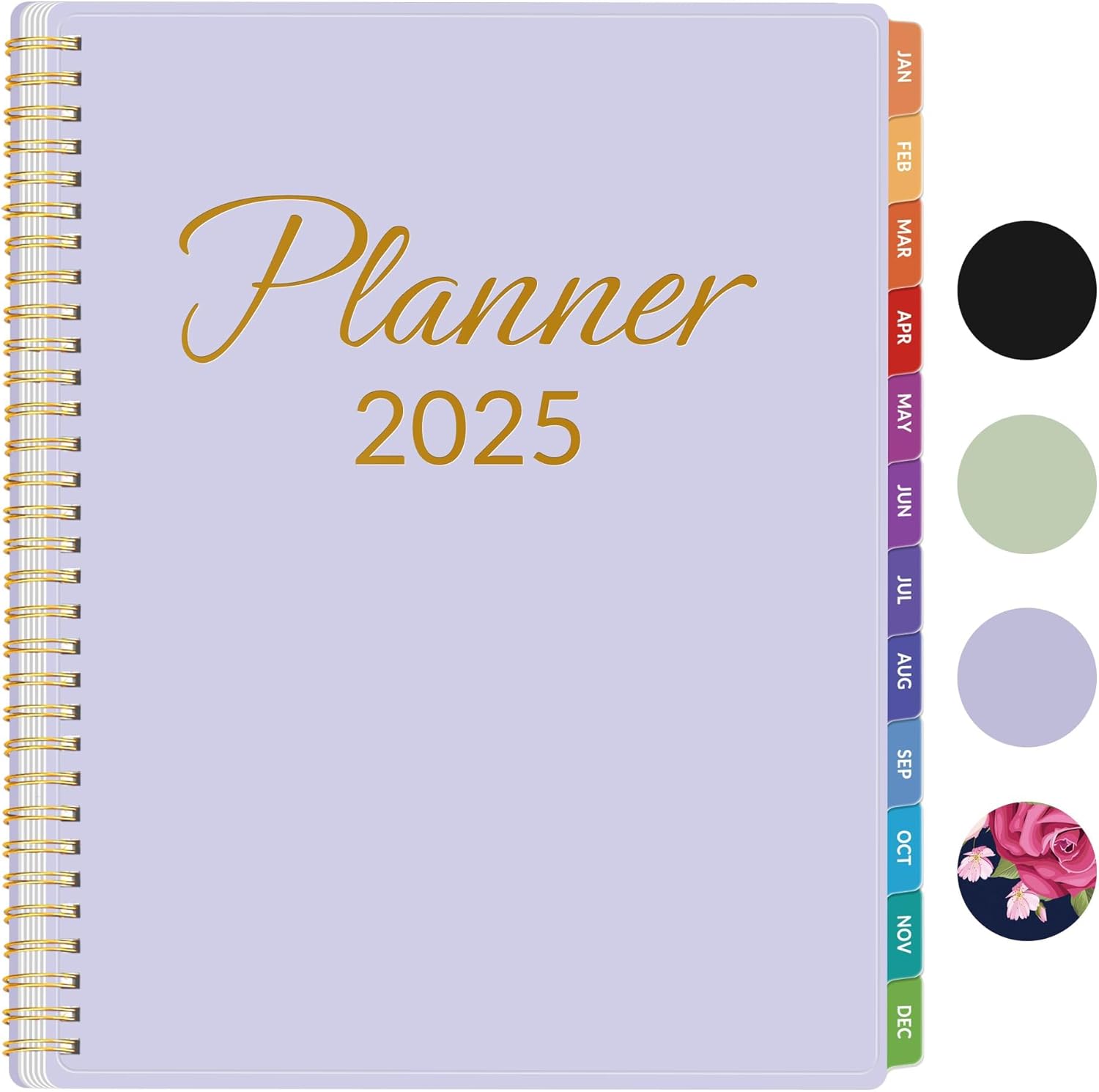 GNL 2025 Monthly Planner, Waterproof Cover, Spiral Binding, Purple
