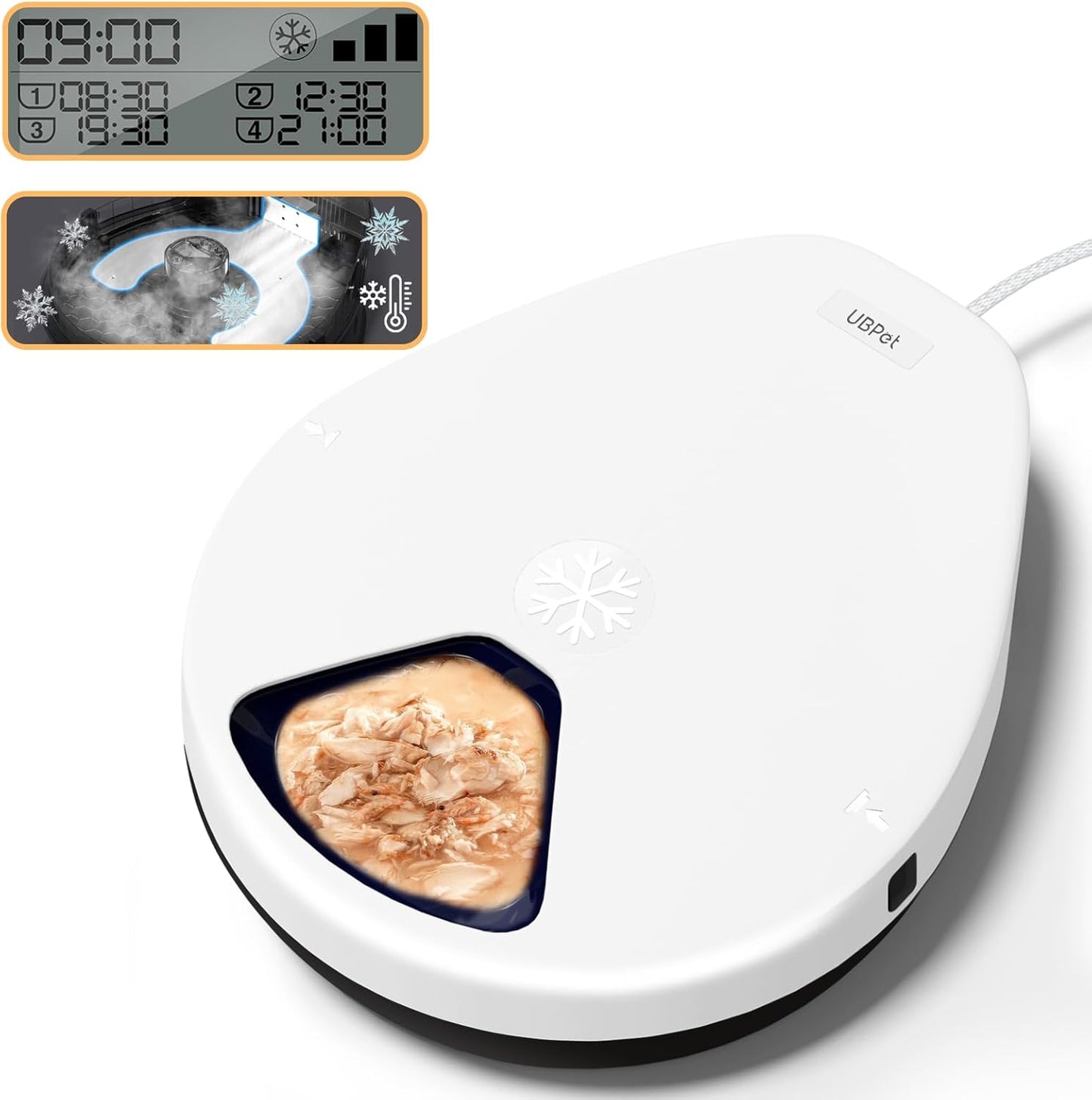 UBPET Automatic Cat Feeder for Wet Food with Cooling System