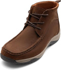 Men's Chukka Boots Leather Ankle Lace Up - Comfortable Dress Shoe