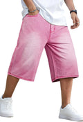 GINGTTO Mens Baggy Jean Shorts Loose Fit Long Denim Shorts