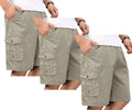 Men's Cotton Twill Cargo Shorts - Elastic Waist, Loose Fit