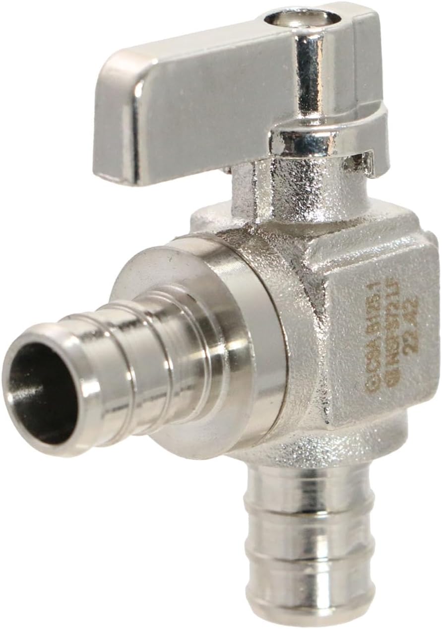 10 Pieces PEX Mini Shut Off Angle Ball Valve for Water Systems