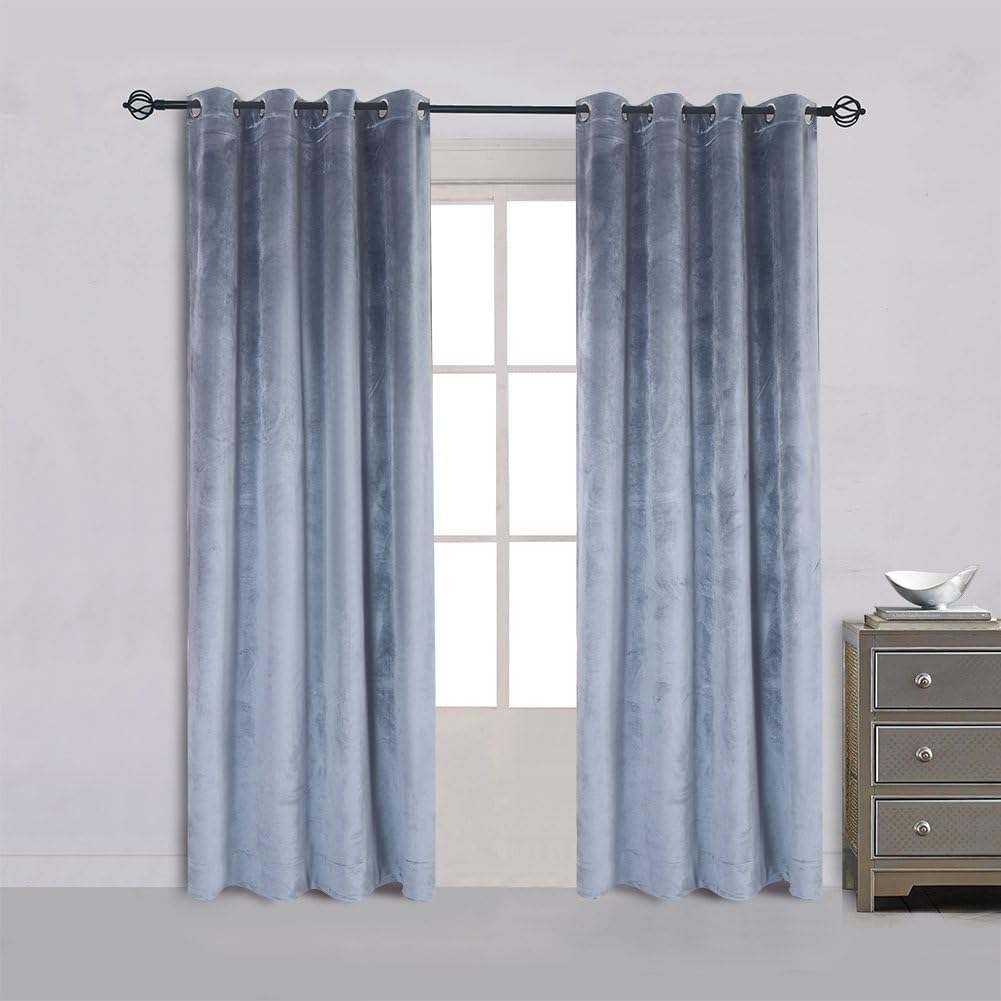 Super Soft Luxury Velvet Texture Curtains for Room Darkening