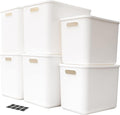 Set Of 6 Plastic Storage Bins With Lids For Kitchen Organization