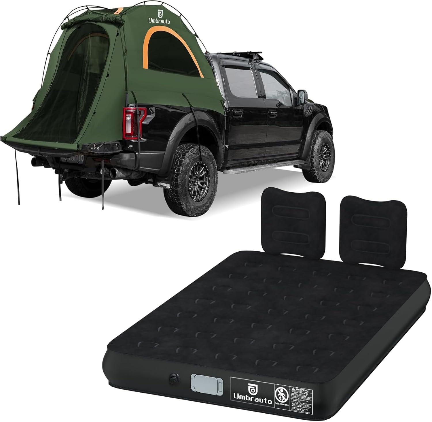 Portable Truck Bed Tent w/ Rechargeable Air Pump