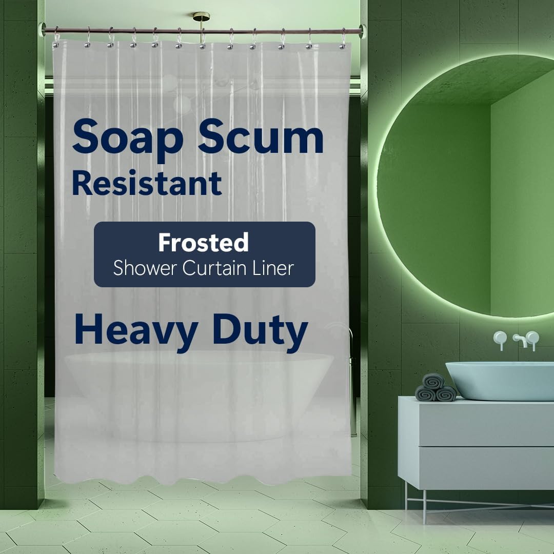 Epica Heavy-Duty Shower Curtain Liner 72x72 - Clear Vinyl Strength