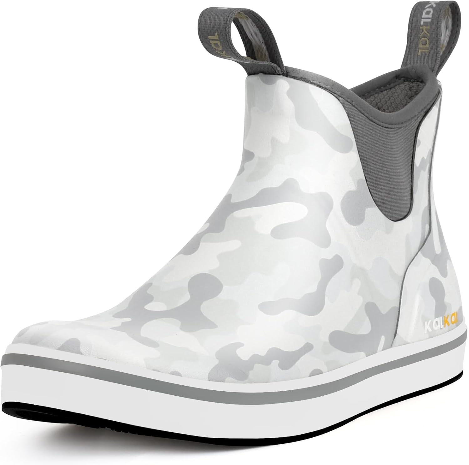 Kalkal Men's Deck Boots: Waterproof Fishing Rain Boots for Comfort