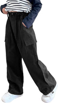 Girls Cargo Pants Wide Leg Streetwear for 4-14 Years - Adjustable