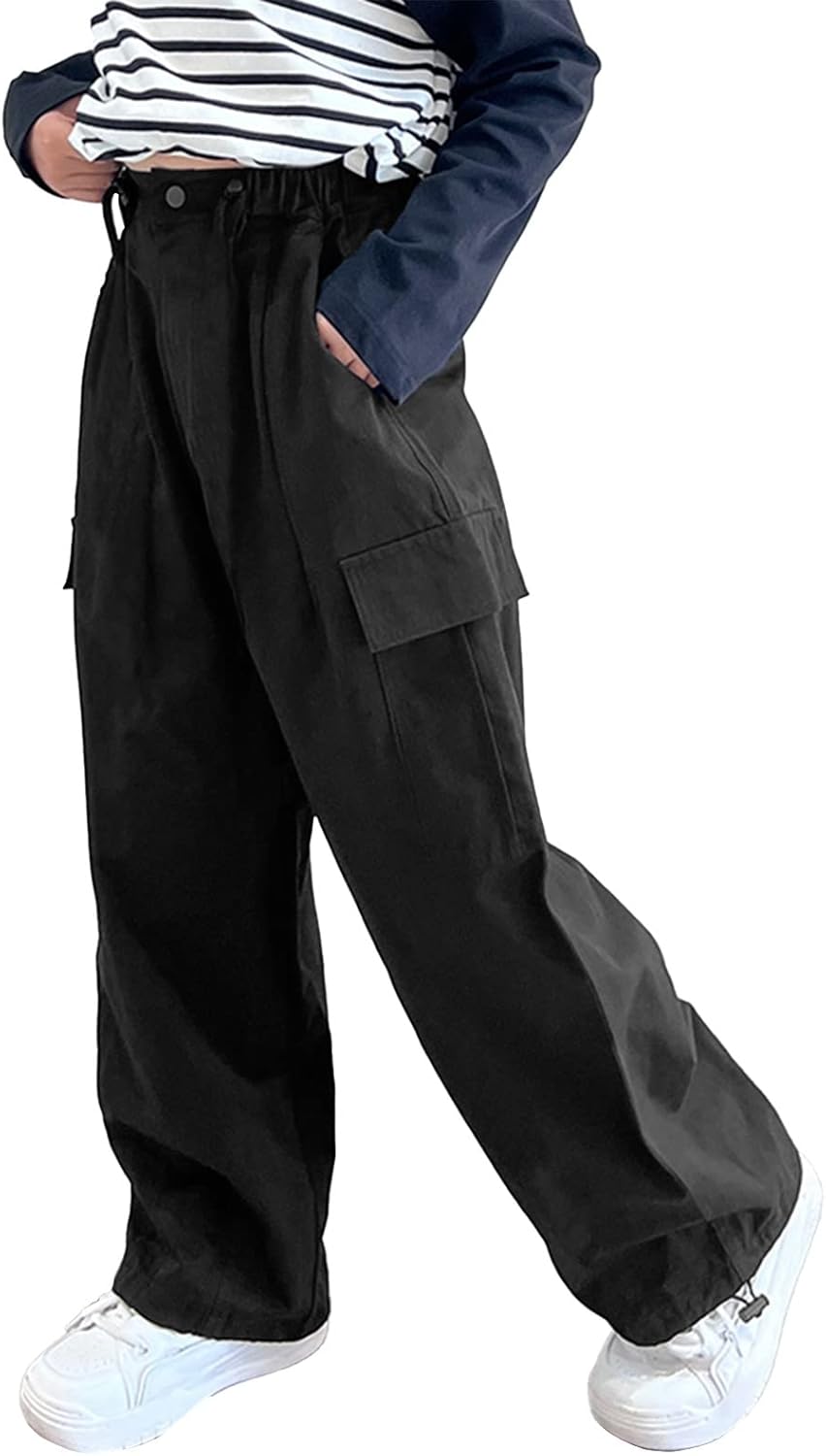 Rolanko Girls Cargo Pants for Trendy Streetwear Style 4-14 Years