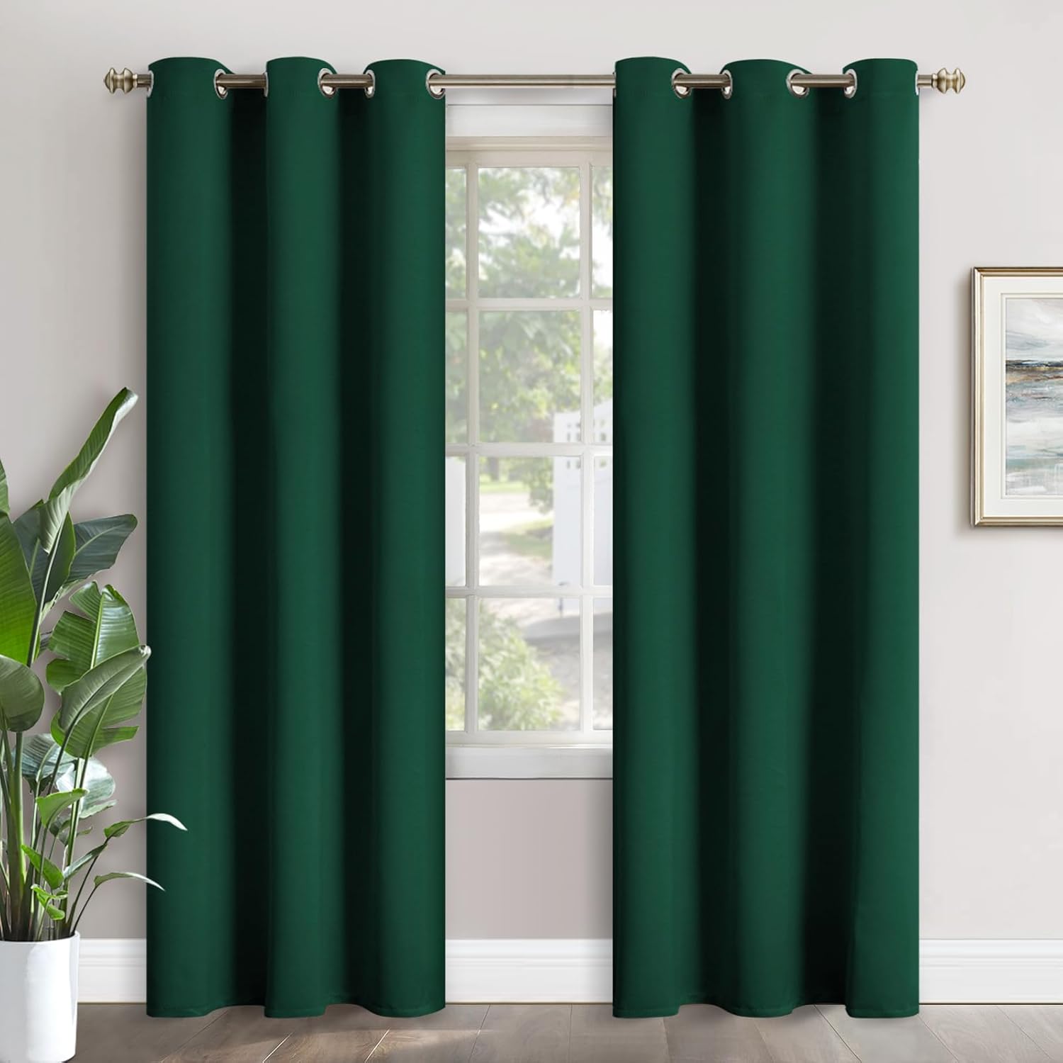 YoungsTex Emerald Green Blackout Curtains for Bedroom 84 Inch