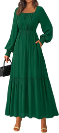 Casual Fall Dresses for Women - Flowy Long Sleeve Maxi Dress