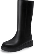 Girls Knee High Boots Kids Fashion Low Heel Side Zipper (Style 2YY3)