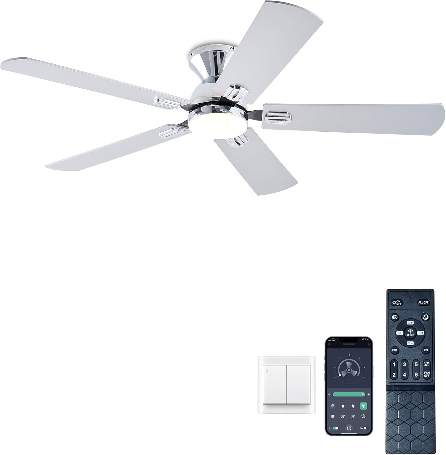 52 inch Ceiling Fan with Lights and Remote Control for Home