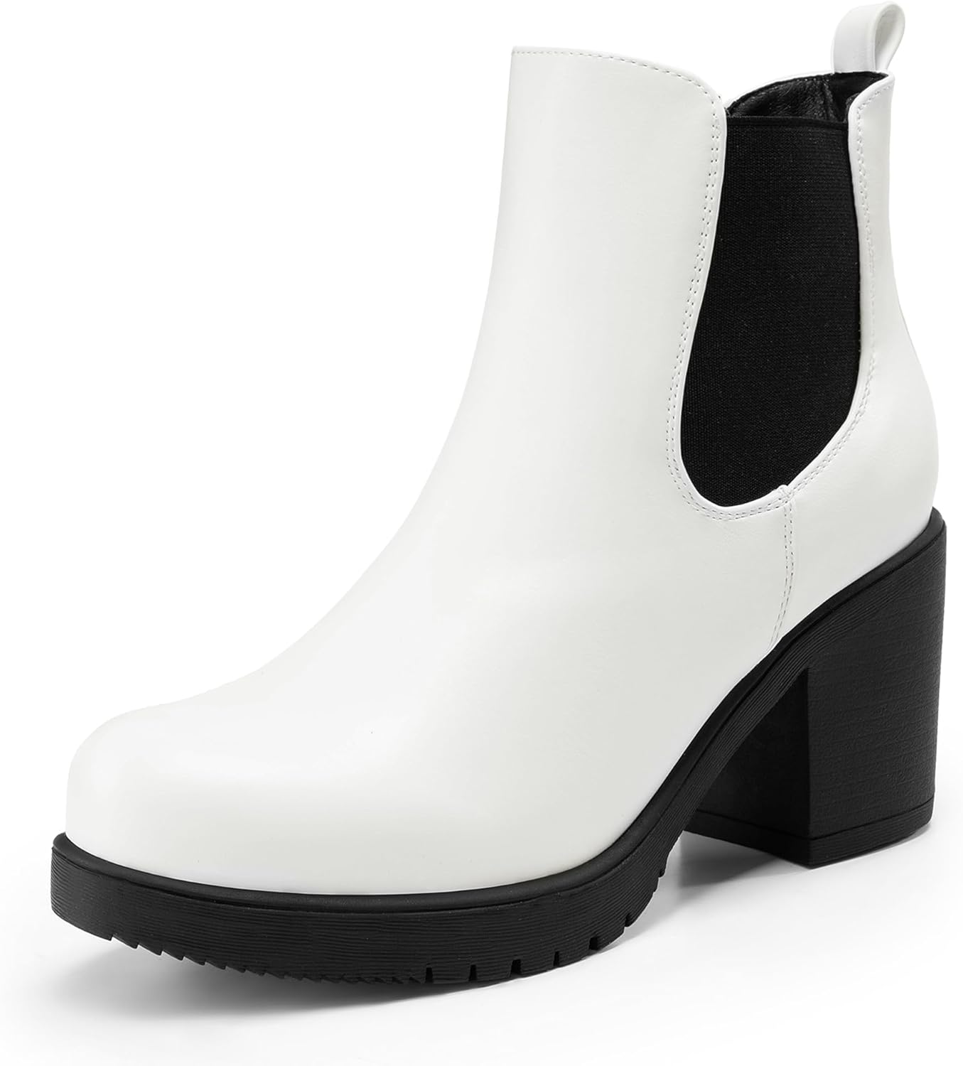 DREAM PAIRS Women's High Chunky Heel Chelsea Ankle Boots