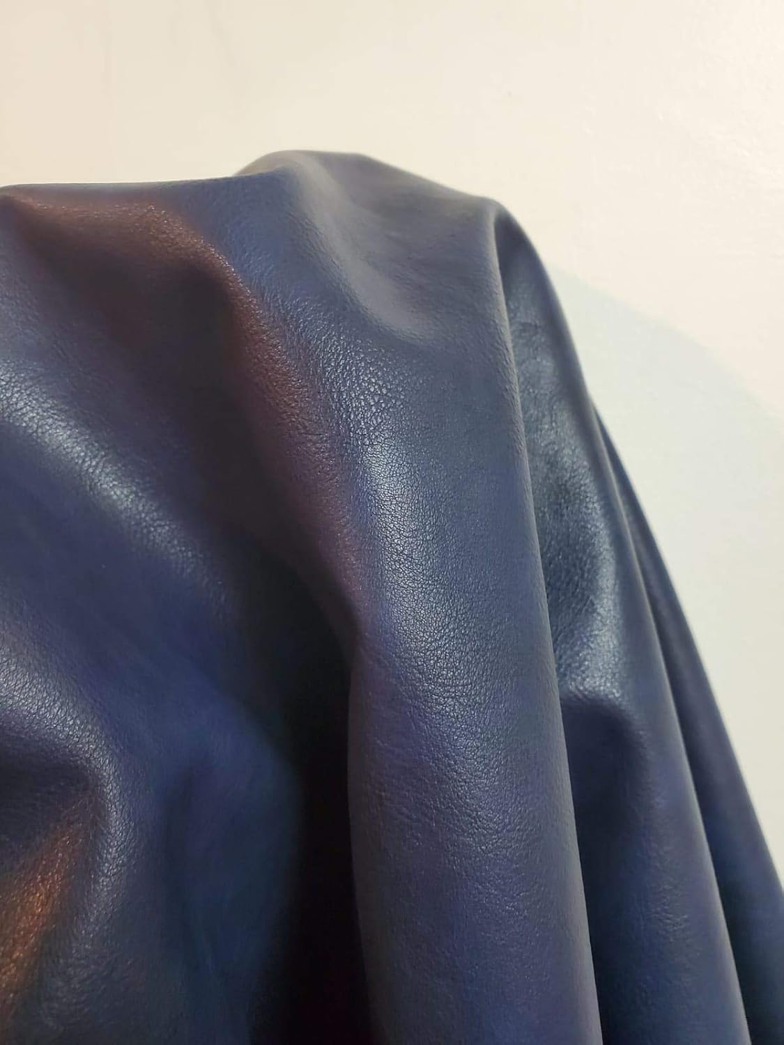 Navy Soft Faux Vegan PU Leather by NAT Leathers for Upholstery
