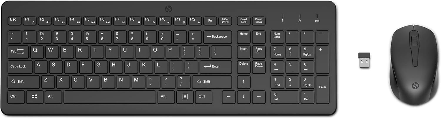HP Wireless Keyboard & Mouse Combo - 2.4GHz Seamless Connectivity