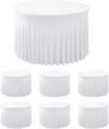 White Spandex Round Tablecloths for 60in Wedding Table - 6 Pack