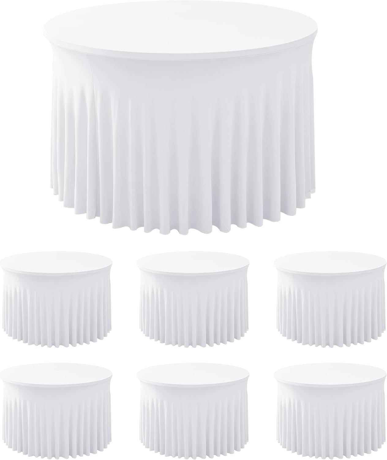 White Spandex Round Tablecloths for 60in Wedding Table Events