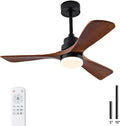 42 Inch Wood Ceiling Fan with Lights and Remote for Outdoor Use