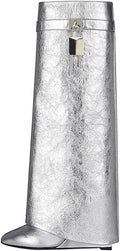 Arqa Fold Over Knee High Boots for Women with Wedge Heels