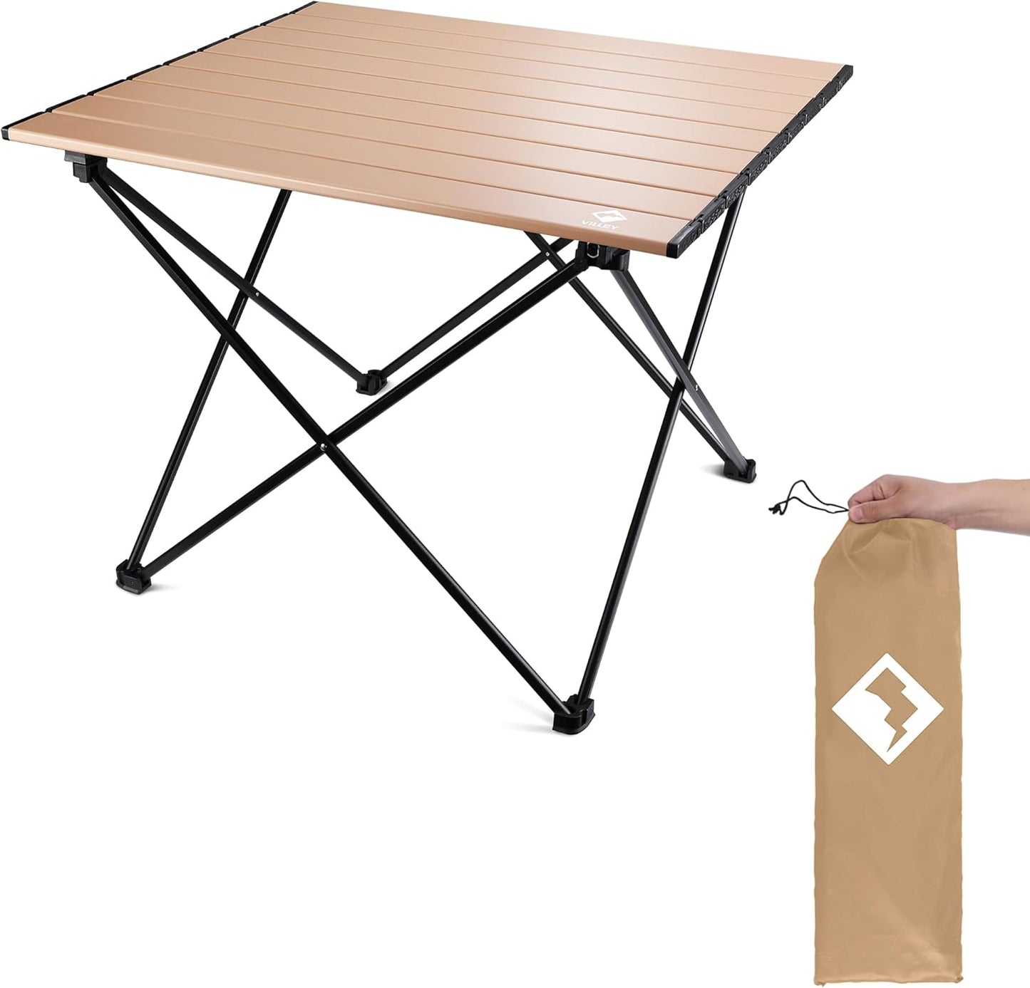 VILLEY Portable Camping Side Table - Ultralight Aluminum Design