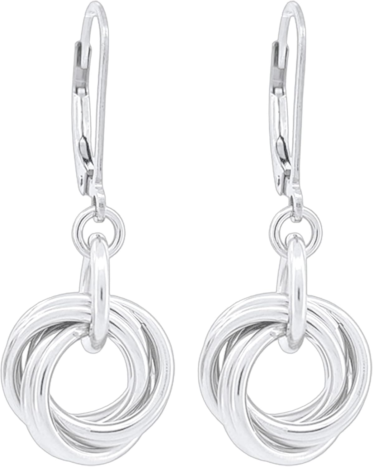 Dainty Love Knot Circle Dangle Earrings for Everyday Wear