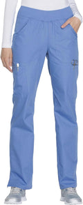 Cherokee Women Mid Rise Straight Leg Scrub Pant - 31in Inseam