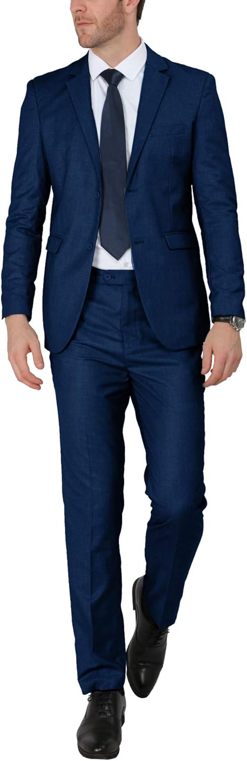 WEEN CHARM Men's Slim Fit Two Button Blazer Suit Set for Events