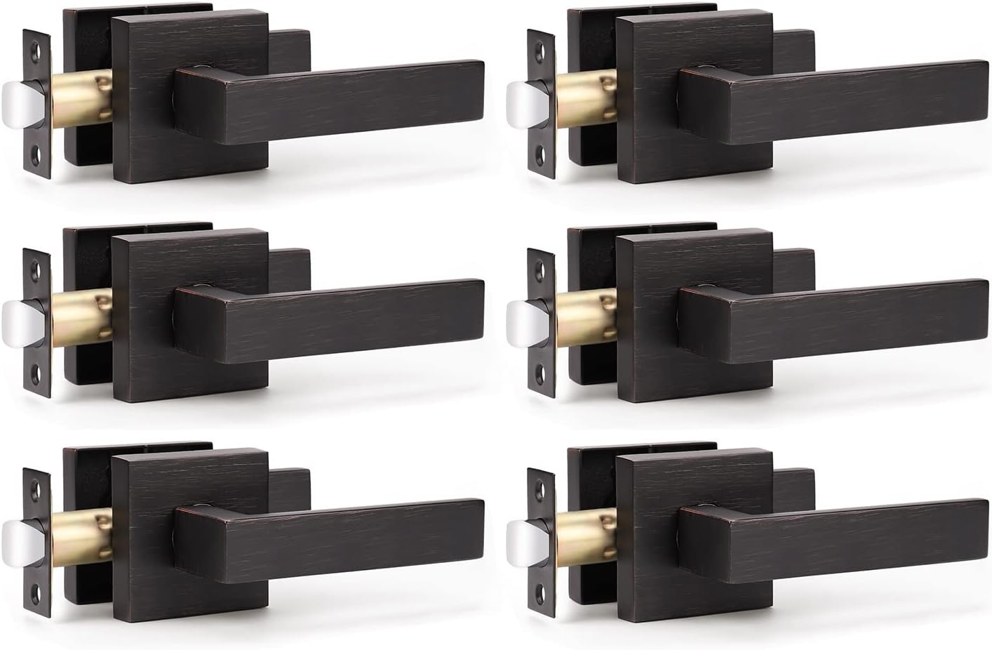 KNOBWELL Oil Rubbed Bronze Door Handles for Easy Installation