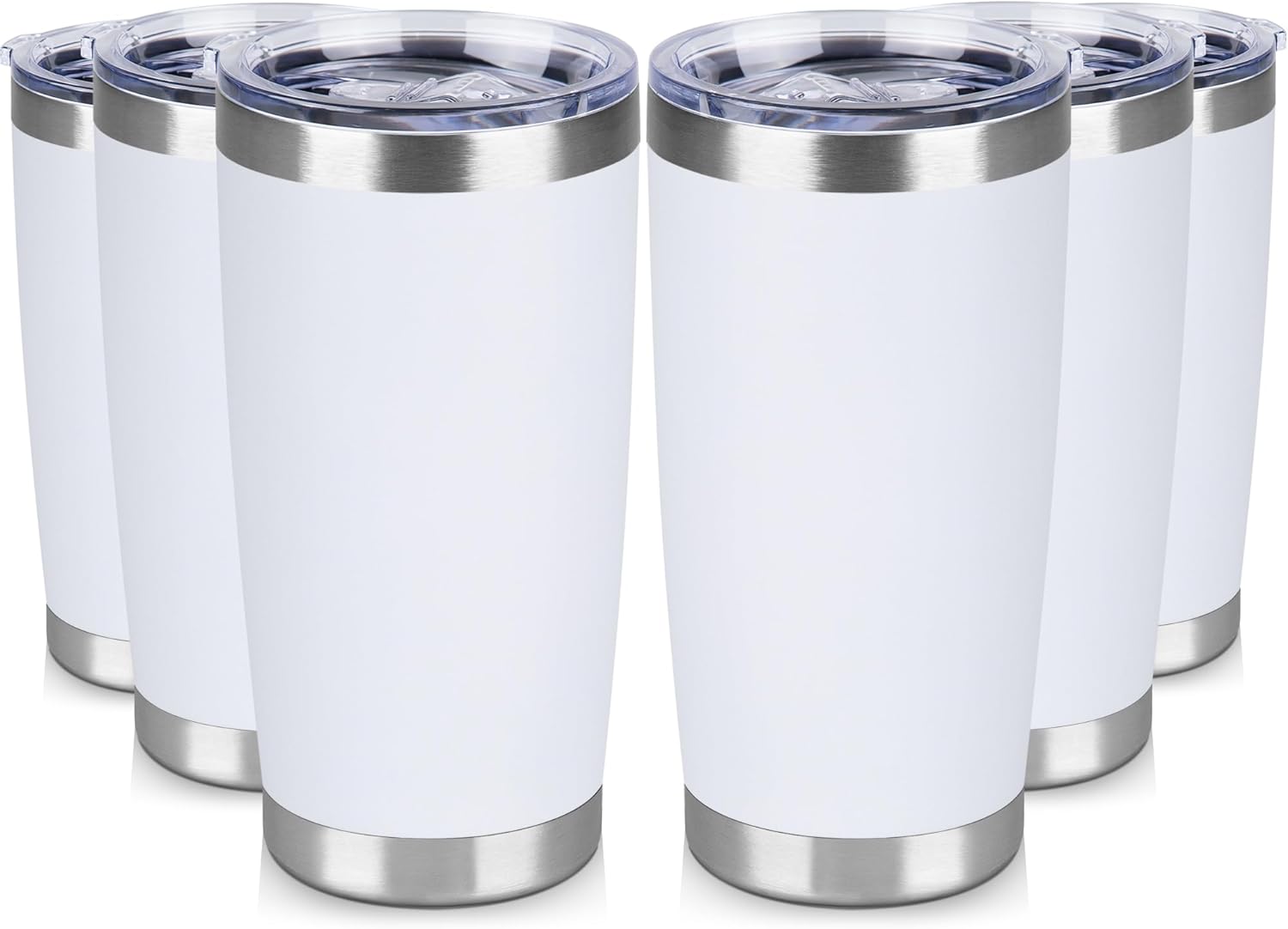 20 oz Stainless Steel Tumblers for Hot & Cold Drinks - 6 Pack