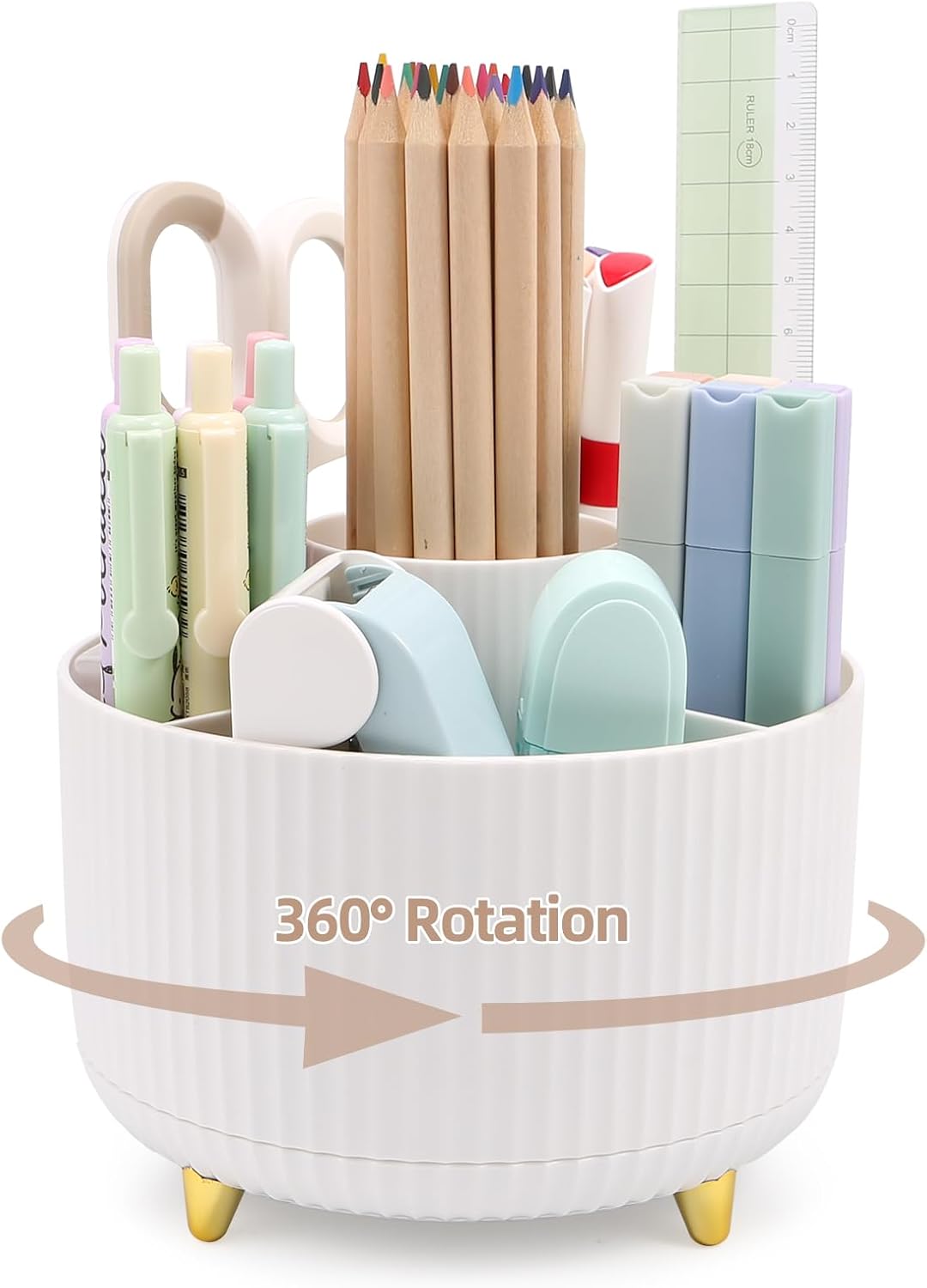 Carousel Brush Holder: 360 Rotating Beauty Organizer