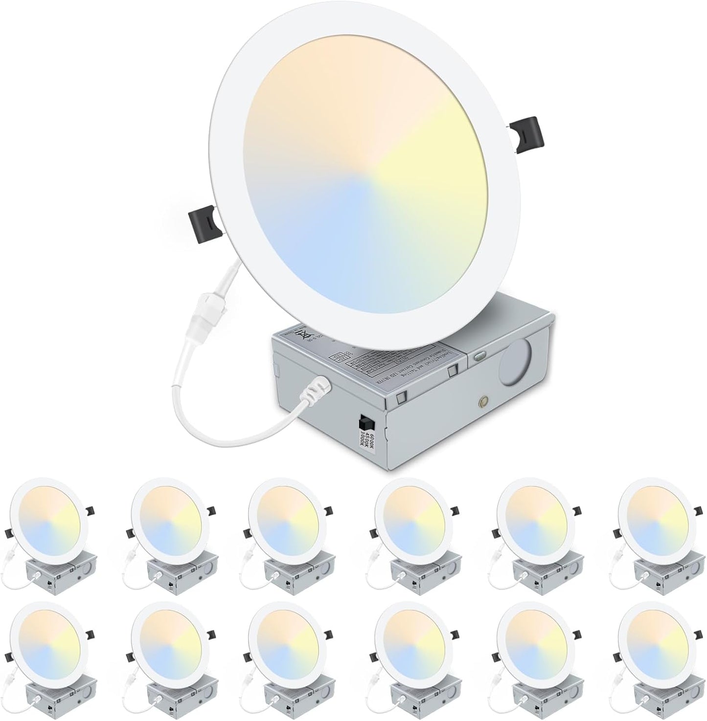 12 Pack 8 Inch LED Recessed Lighting for Bright Home Spaces