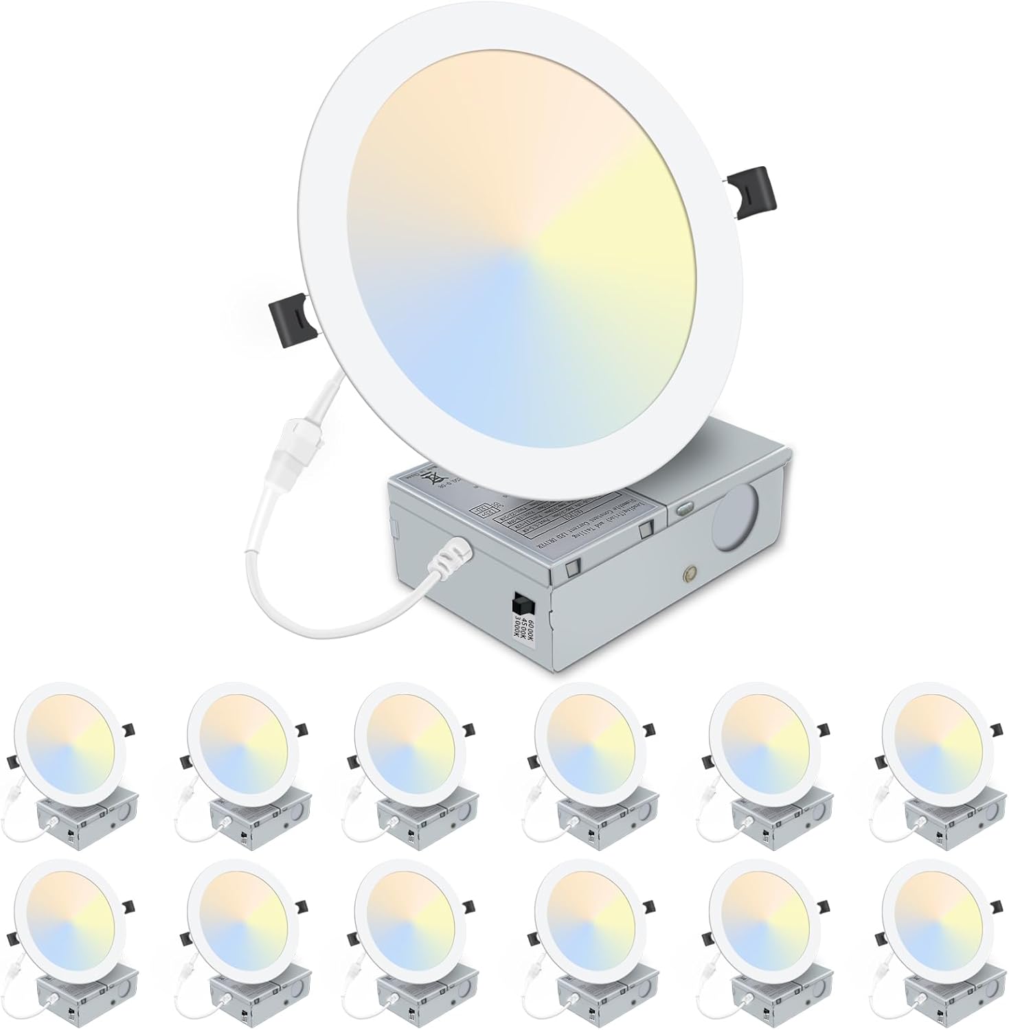 12 Pack 8 Inch LED Recessed Lighting for Bright Home Spaces